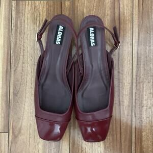 Alohas Lindy Bliss Leather Pumps US W10 (EU42) Burgundy Mary Jane Ballet